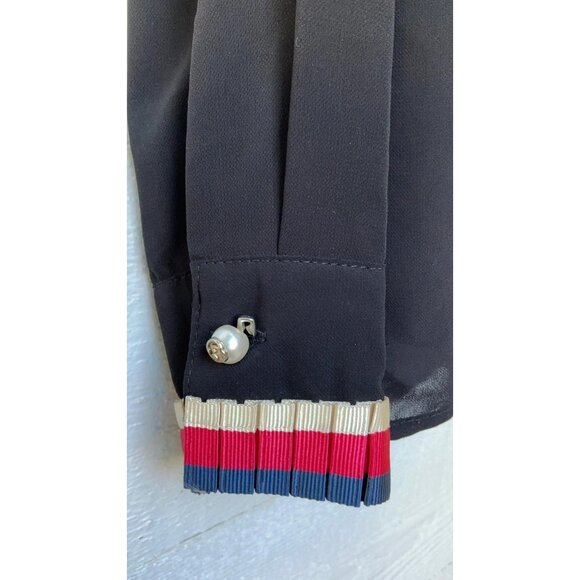 Gucci Black Buttondown Blouse Shirt Top Sheer S - Picture 6 of 7